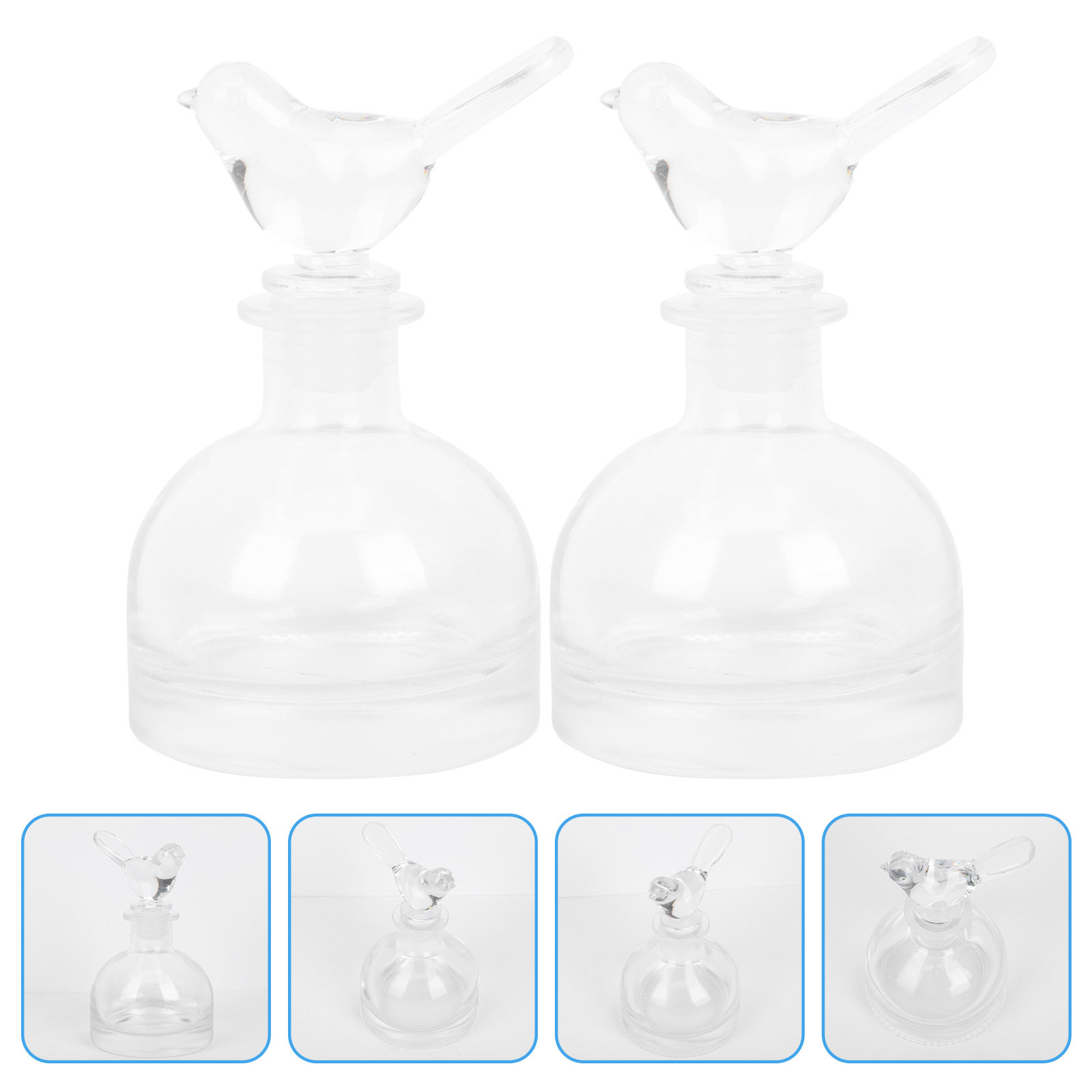 Home Fragrance Perfume - 2 Stück Glas-Parfümflaschen, hochwertig, klar, robust,