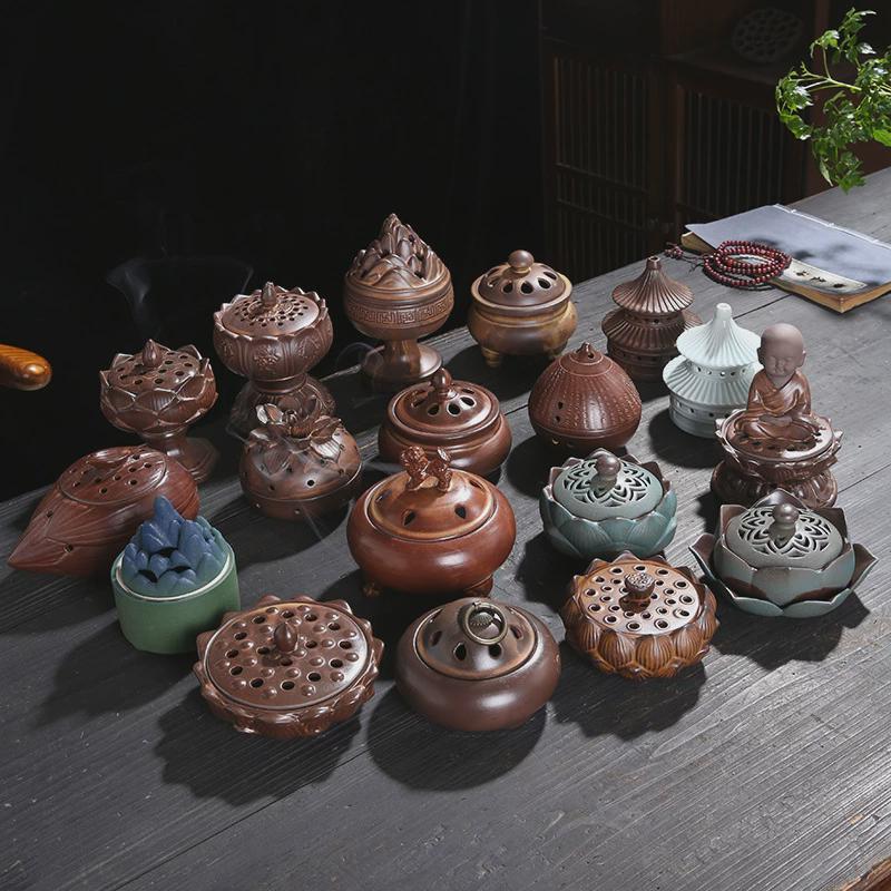 Home Fragrance Zen - Keramik-Räucherstäbchenhalter für den Innenbereich, Sandelholz-Räucherstäbchenhalter im
