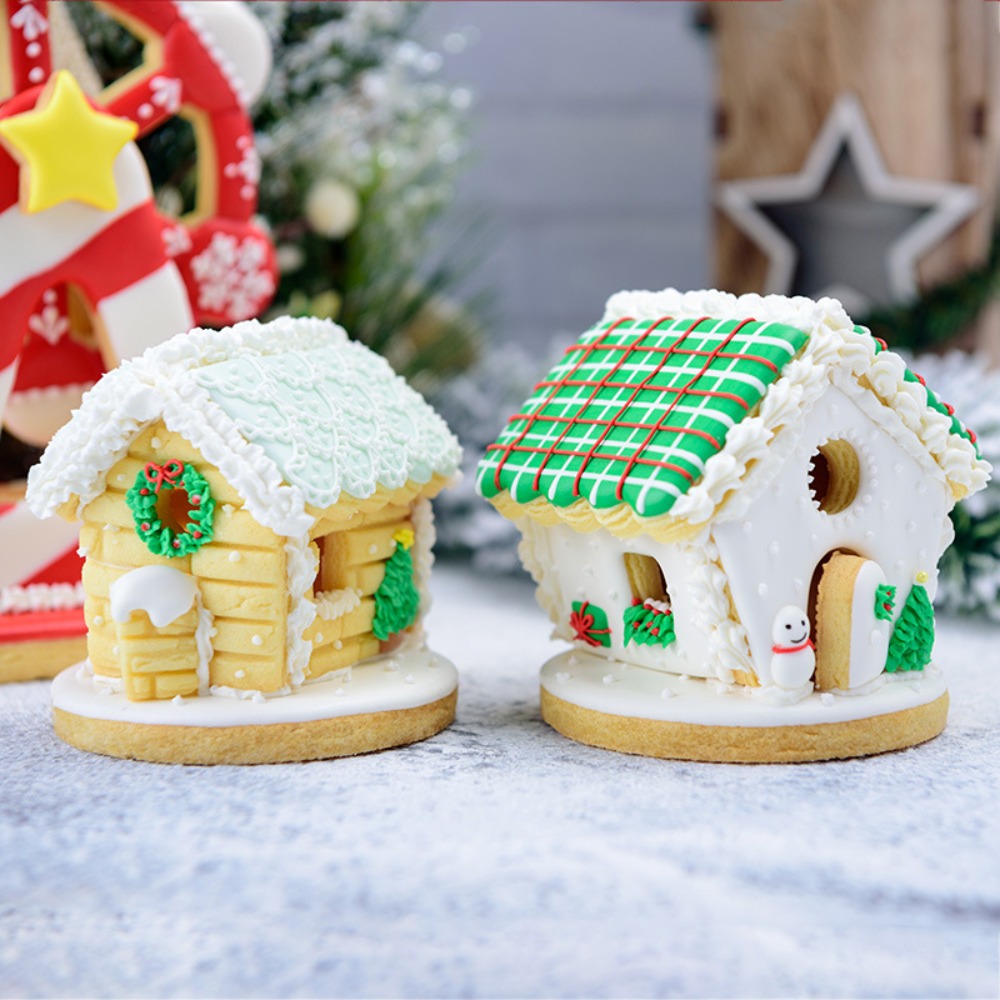 Home Fragrance Gingerbread - 6-teiliges Mini-Weihnachts-Lebkuchenhaus Ausstechformen-Set 3D Plastikformen für