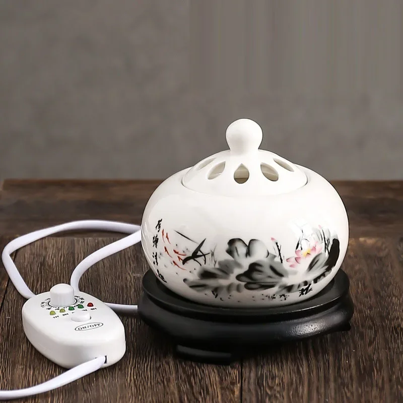 Ceramic Oil Burner - YXY Elektronischer Weihrauchbrenner mit Timing, 110