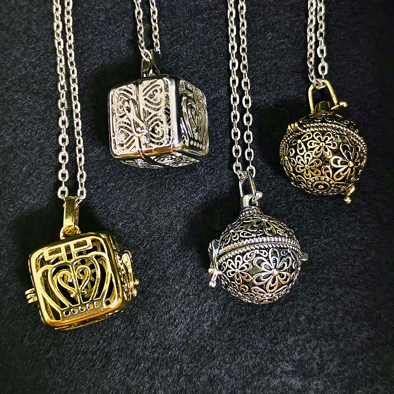 Diffuser Necklace Locket - Vintage Messing Hohl Ball Medaillon Anhänger