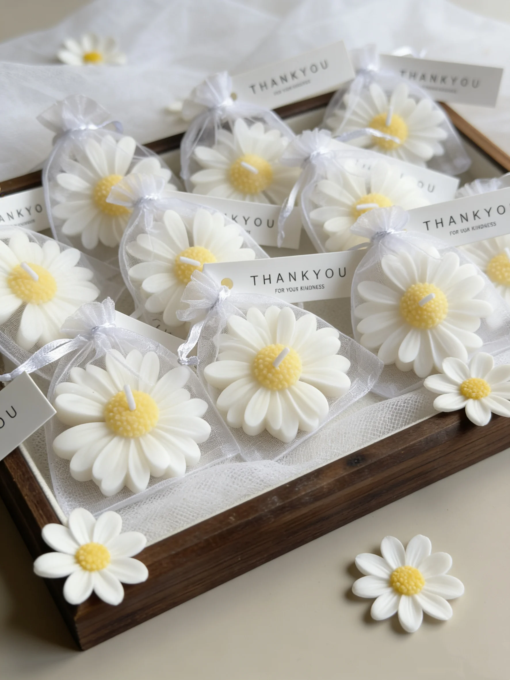 Home Fragrance Scented Candle - yes1pc/5pcs/10pcs Gänseblümchenförmiges Kerzenset – Geschenkkorb für