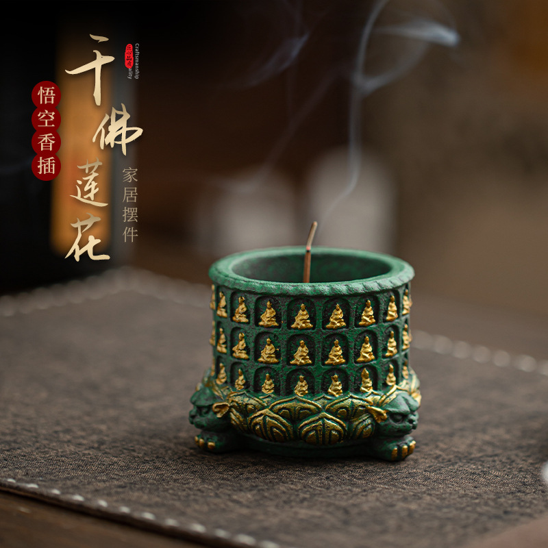Home Fragrance Zen - Blauer Sandstein, Tausend-Buddha-Lotus-Duft-Einsatz, Zen-Heimdekoration, Teetisch-Ornament, Räucherstäbchenhalter,