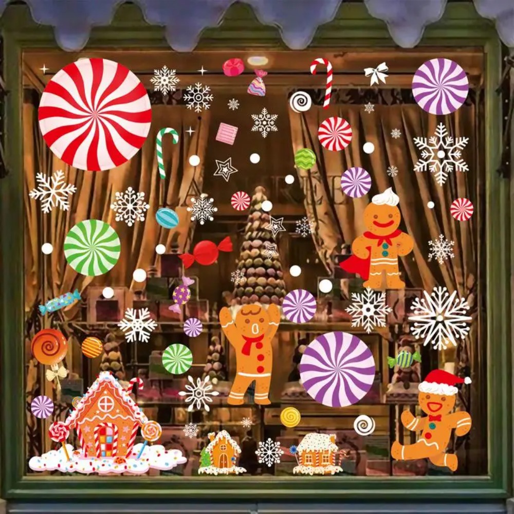 Home Fragrance Gingerbread - Lebkuchenhaus Süßigkeiten Aufkleber Lebkuchenmann Fensteraufkleber Weihnachten