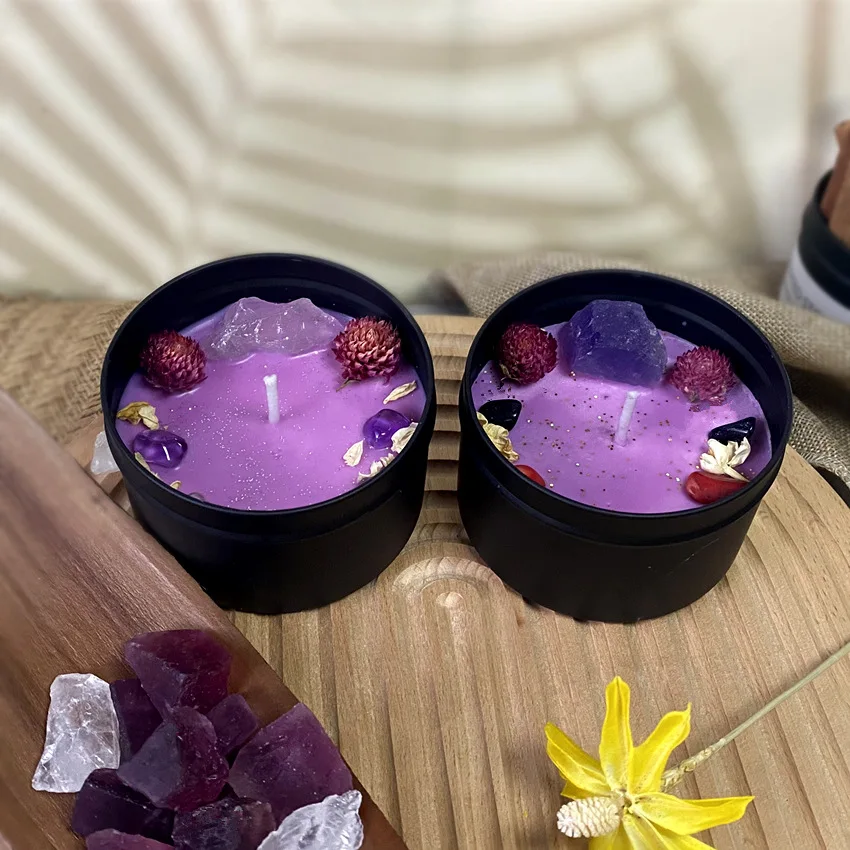 Home Fragrance Scented Candle - 8 x 5,2 cm, getrocknete Blumen,