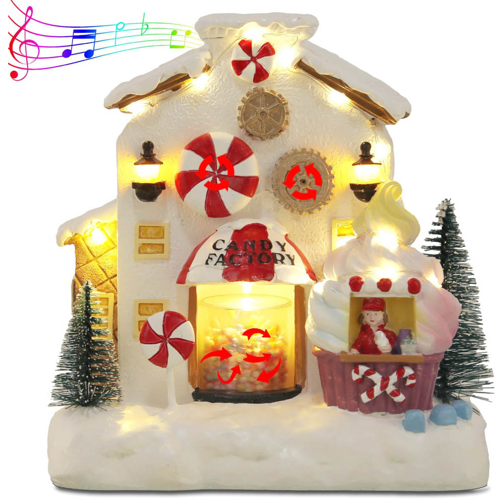 Home Fragrance Gingerbread - Weihnachten animierte Lebkuchenhaus-Dekoration, Sammlergebäude, Figuren, Süßigkeitenfabrik,