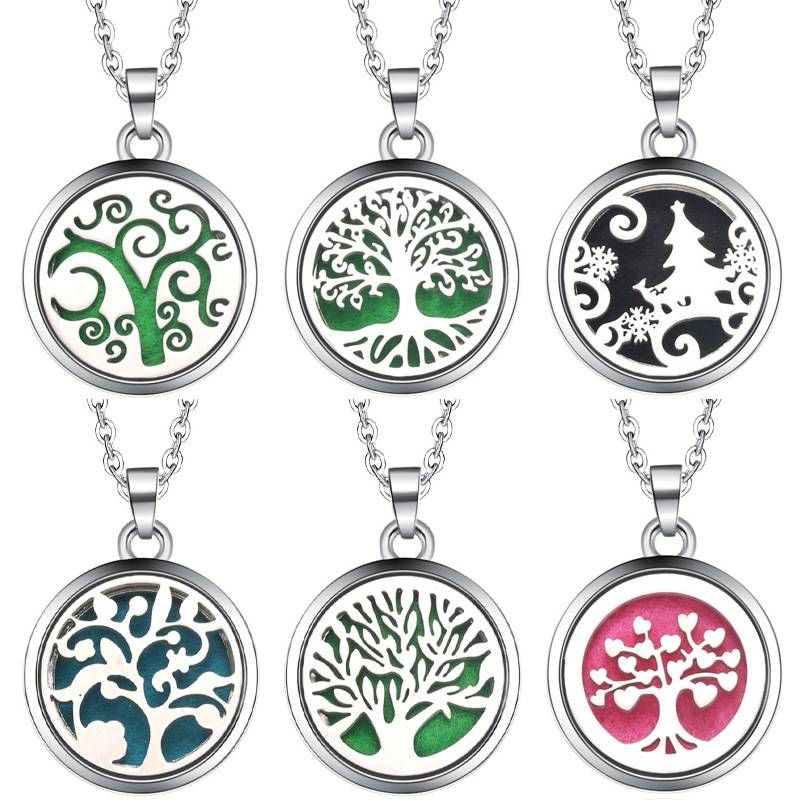 Diffuser Necklace Locket - Baum Des Lebens Aroma Box Halskette