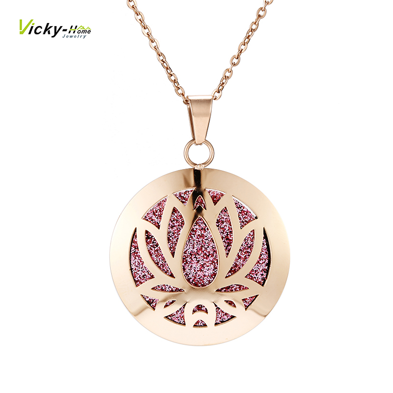 Diffuser Necklace Locket - Lotus-Halskette, Aromatherapie, ätherisches Öl, Diffusor, Medaillon,
